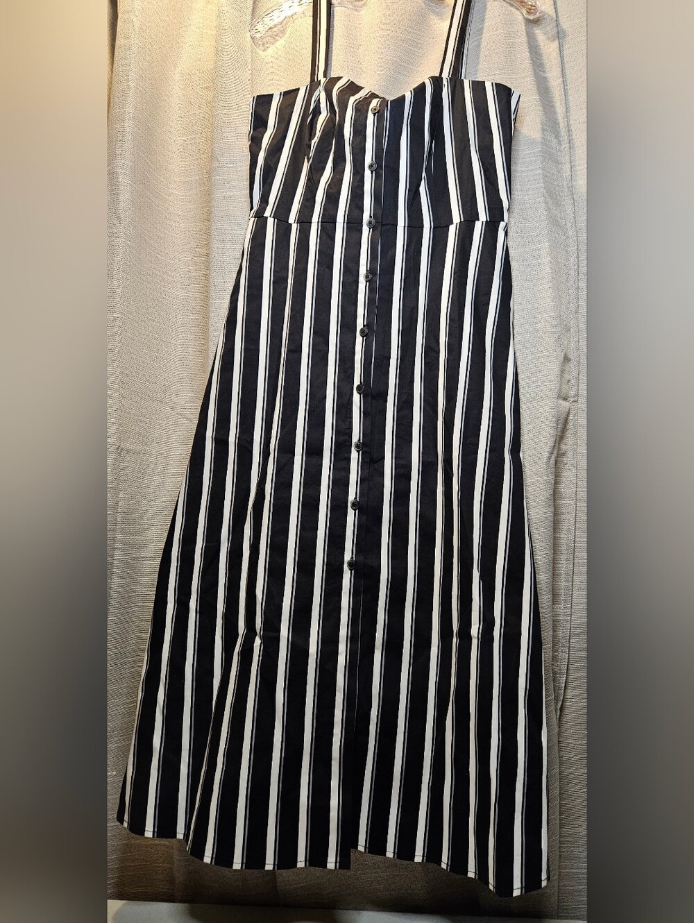 WHBM Poplin Striped Midi Dress White House Black Market Outlet Size 4 New